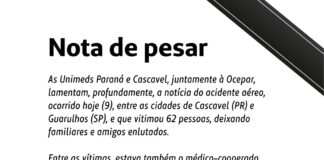 Nota de pesar – acidente aéreo acidente aéreo
