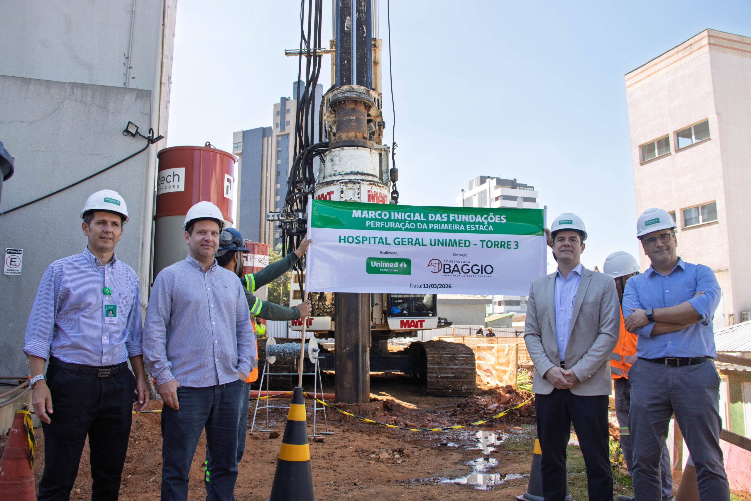 Hospital Geral Unimed inicia construção da Torre III com perfuração da primeira estaca hospital geral unimed